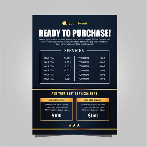 Price List Template Vector Art Icons And Graphics For Free Download