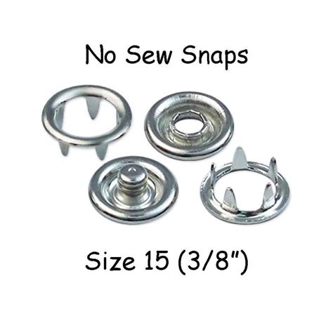 10 Metal Open Ring Prong No Sew Snap Fastener Set Size 15 Etsy
