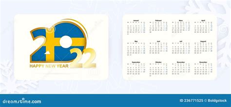 Horizontal Pocket Calendar 2022 In Swedish Language New Year 2022 Icon