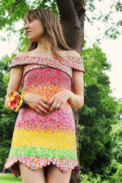 Candy Enthusiast Fashions Stylish Dress From 10000 Starburst Wrappers
