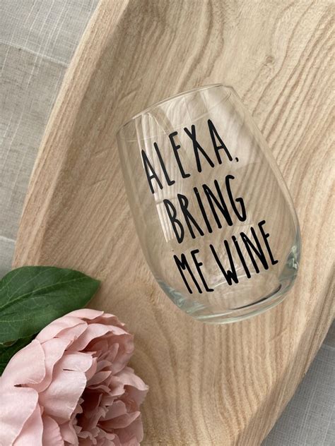 Alexa Bring Me Wine Stemless Wine Glass I Wine Lover T I Etsy Canada
