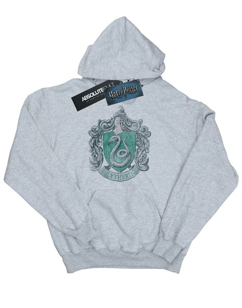Harry Potter Mens Slytherin Distressed Crest Hoodie Ebay