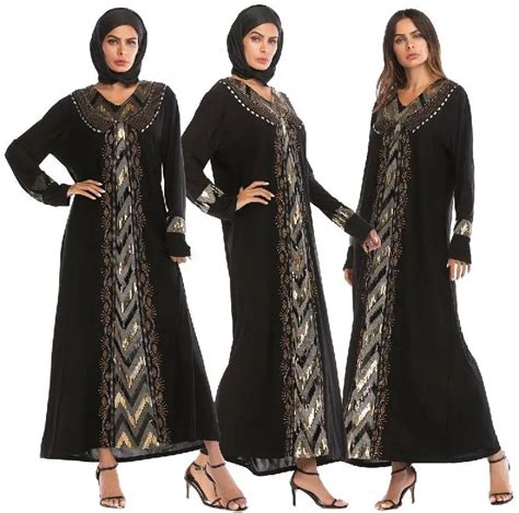 muslim women maxi dress abaya jilbab islamic party cocktail long sleeve fashion in islamic
