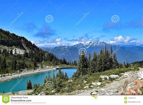 Pure Blue Water In Whistler Mountains British Columbia Stock Photo