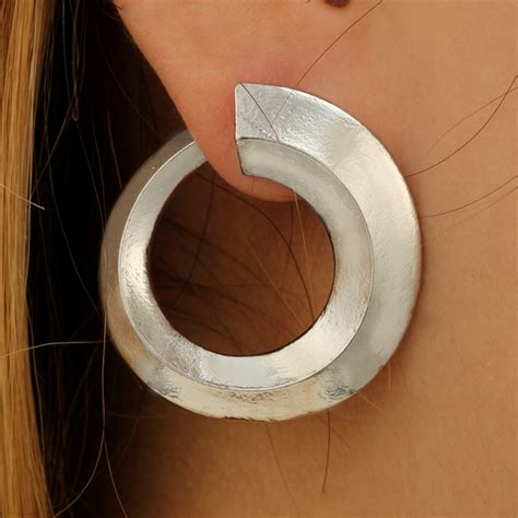 Circle Statement Earrings Punk Geometric Earrings Women Big Dangle