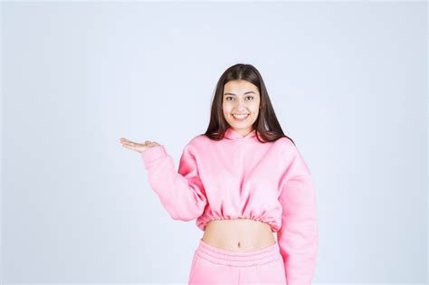 Free Photo Girl In Pink Pajamas Giving Nasty And Cheerful Poses