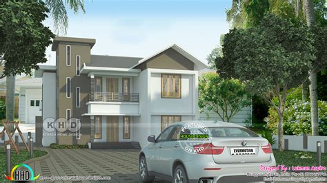 2845 Sq Ft 4 Bedroom Mix Roof House Architecture Kerala Home Design