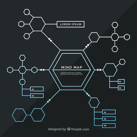 Mind Map With Geometric Shapes Free Vector