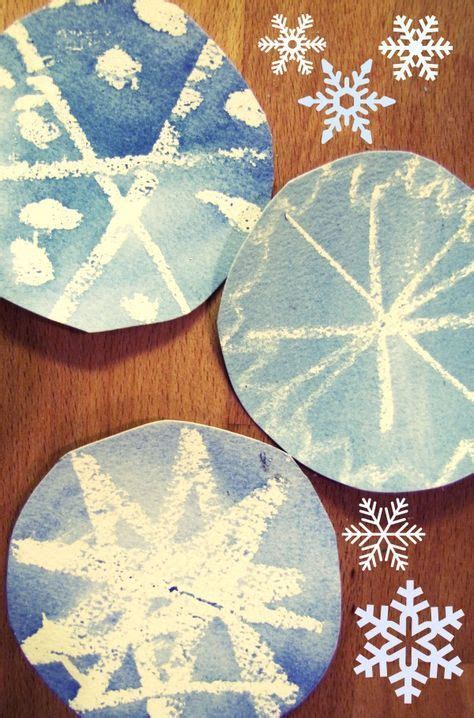 Watercolor Crayon Resist Snowflakes Winter Crafts For Kids Winter