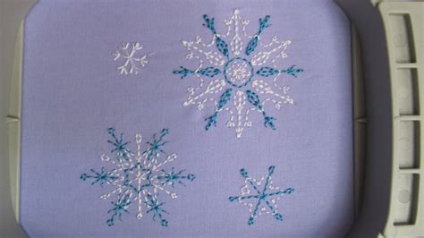 4 Snowflakes Machine Embroidery Design Files Separately For Hoop