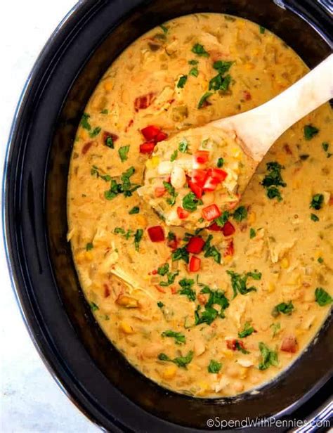 Add onion and jalapeño and cook until soft, about 5 minutes. Creamy White Chicken Chili {Crockpot Version} - Spend With ...
