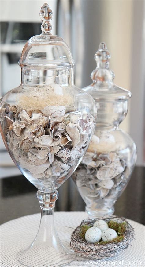 I went looking for some ideas on what to put in them and came across this great website. Spring Home Tour | Best Jar fillers and Apothecaries ideas