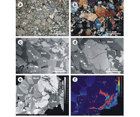 Photomicrographs Bse Images And Element Map Illustrating The Textures