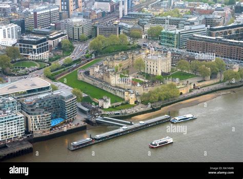 Aerial View Of Tower Of London At An Overcast Day Stock Photo Alamy