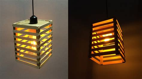 Easy Make Hanging Lamp Wooden And Popsicle Sticks Night Lamp