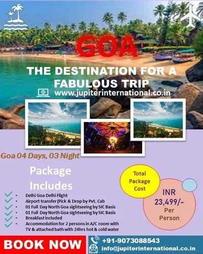 Goa Tour Package At Rs 23499 Tour In Kolkata Id 27626711833