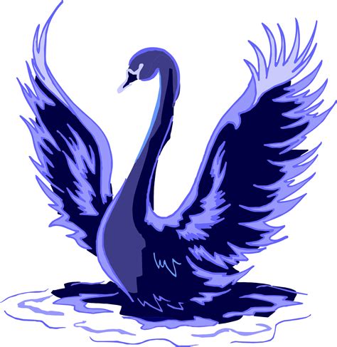 Clipart - Stylized Blue Swan