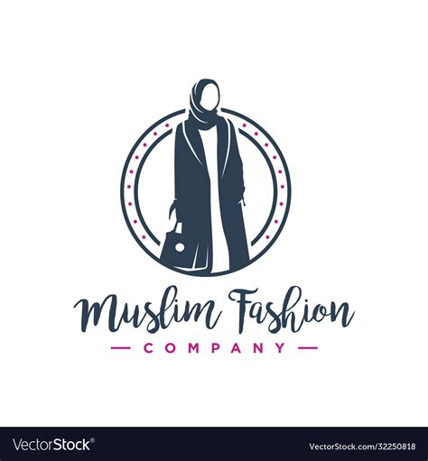Hijab Fashion Logo Design Royalty Free Vector Image
