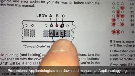 The tech sheet for your dishwasher should be behind the lower kickplate. Entering Program Mode and Running the Test Program in a ...