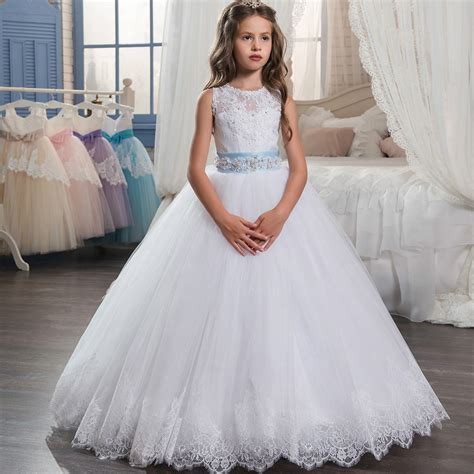 Corset Ball Gown Dress For Girls Size 6 8 Puffy Tulle Flower Girl Dress