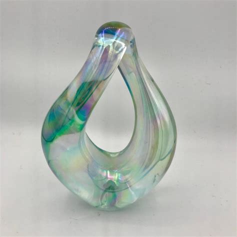 Vintage Signed Robert Eickholt Iridescent Art Glass Sculpture Chairish