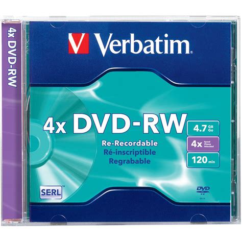 Verbatim Dvd Rw 4 7gb 4x Recordable Disc In Jewel Case 94836