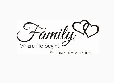 It is something that is everlasting. Family where life begins & love never ends Wall Quotes Wall Stickers UK 32e | eBay