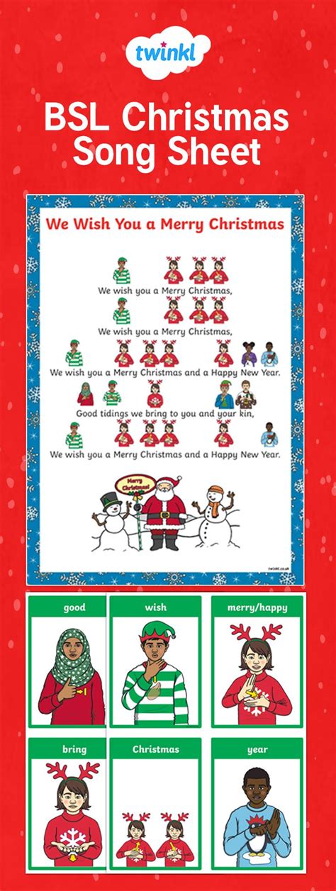 Bsl We Wish You A Merry Christmas Song Sheet Sign Language Songs