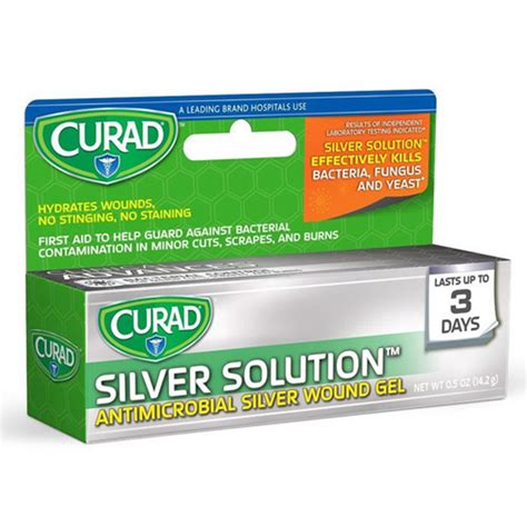 Curad Silver Solution Antimicrobial Silver Wound Gel 05 Oz