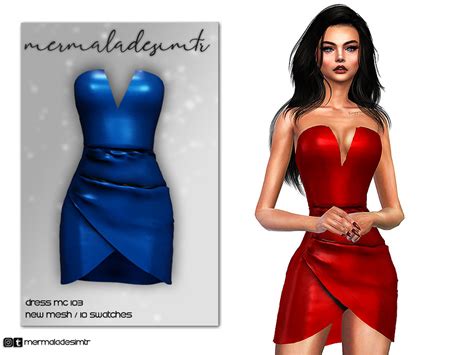 The Sims Resource Strapless Mini Dress Mc103