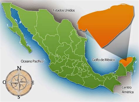 Yucatan Uno De Los Treinta Y Un Estados Localizacion