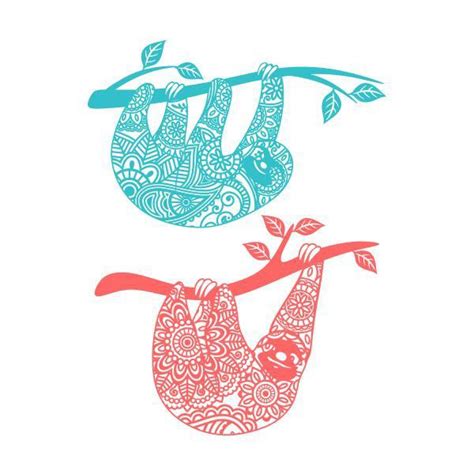 Download Mandala Sloth Animal Cuttable Design SVG PNG DXF & eps ...