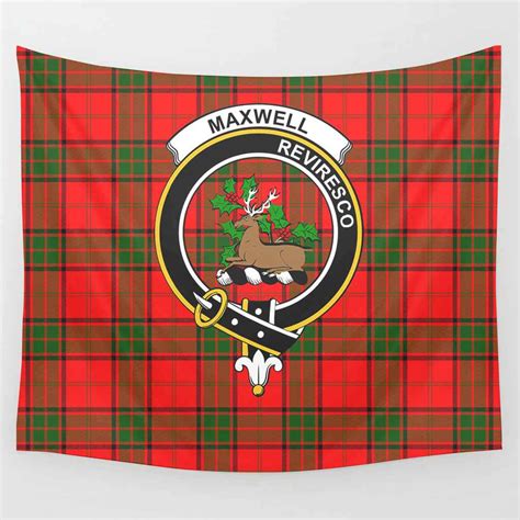 Scottish Maxwell Clan Crest Tartan Tapestry