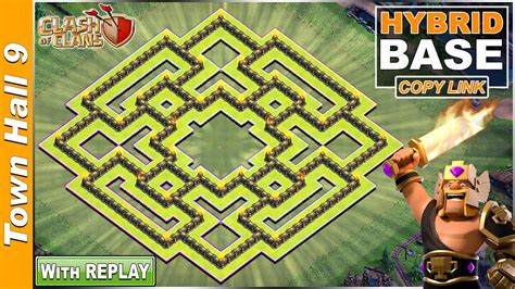 New Best Coc Town Hall 9 Th9 Hybridtrophyfarming Base 2022 With
