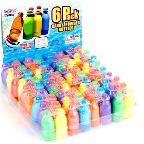 6 Pack Candy Powder Bottles 12ct Box Candy Mini Packs Kids Fun