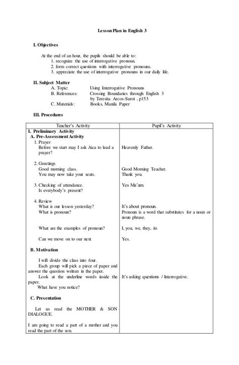 A Detailed Lesson Plan In English For Grade Docx A Detailed Lesson Hot Sex Picture