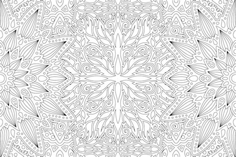 Premium Vector Monochrome Linear Abstract Art For Coloring Book