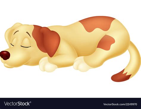 Cute Dog Cartoon Sleeping Royalty Free Vector Image
