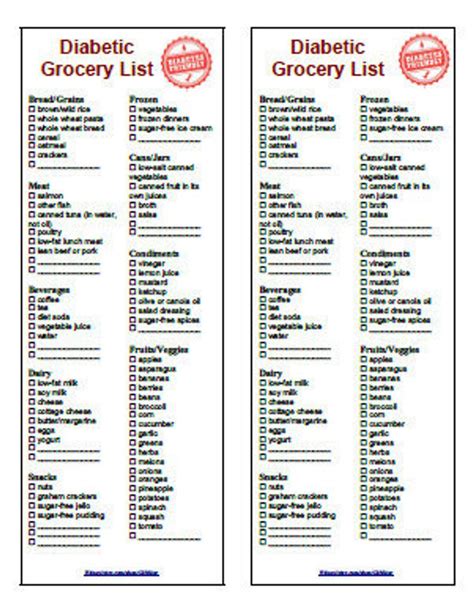 Diabetic Fast Food List Printable Free Printable Worksheet