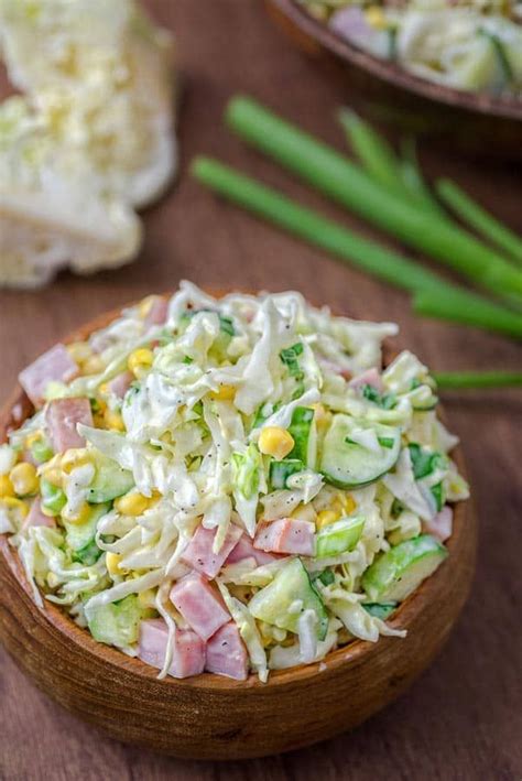 Ham And Cabbage Salad Viral Food Recipes Cabbage Recipes Food