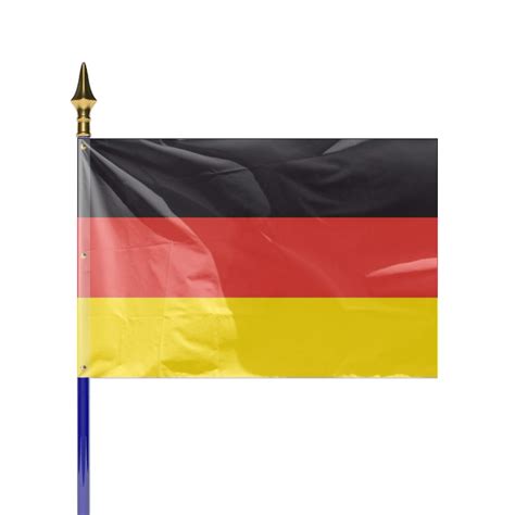 Le drapeau allemand connaitra des destitutions et des périodes de gloire selon les conflits qui enfin, en 1949 le drapeau reprend ses couleurs originelles et devient le symbole des deux allemagne. Drapeau pays ALLEMAGNE - Achat en ligne