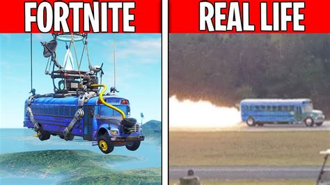 Battle Bus In Real Life Fortnite Vs Real Life Youtube