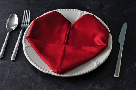How To Fold A Napkin Into A Heart Shape Napkins Valentine Dinner