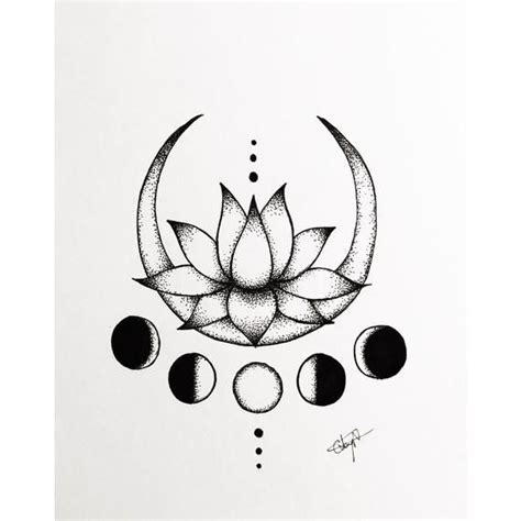 Lotus Yoga Meditation Crescent Moon Drawing Illustration Etsy Lotus