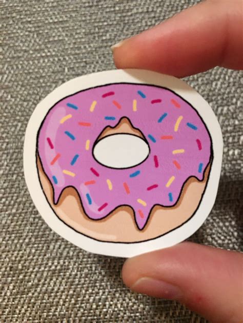 Donut Sticker 4 Pack Cute Frosted Donut Stickers Food Etsy