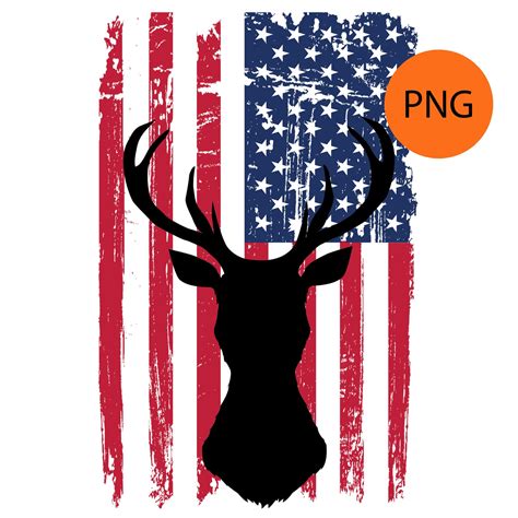 American Flag Deer Head Png Svg Cut Files Patriotic Clipart Etsy