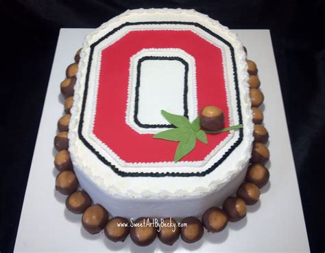 Osu Cake With Buckeye Balls Ohio State Cake Buckeye Cake Grooms Cake