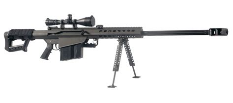 Desirable Barrett M82a1 50 Caliber Semi Automatic Rifle With Case Scope