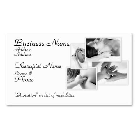 Green blue minimalist arts music tutor business card. Massage Therapist, black & white on white Business Card ...