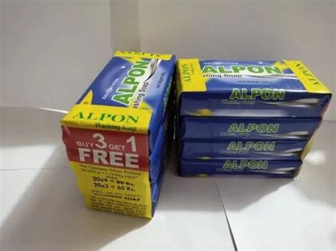 Lemon Blue Alpon Washing Soap Shape Rectangle Packaging Size 1 Kg